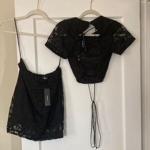 Lulu's Elegant Black Mini two piece set